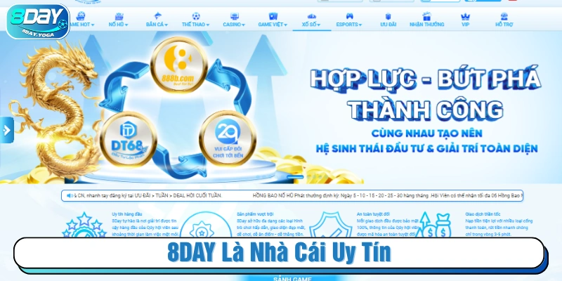 8DAY là nhà cái xanh chín được nhiều người chơi yêu thích 