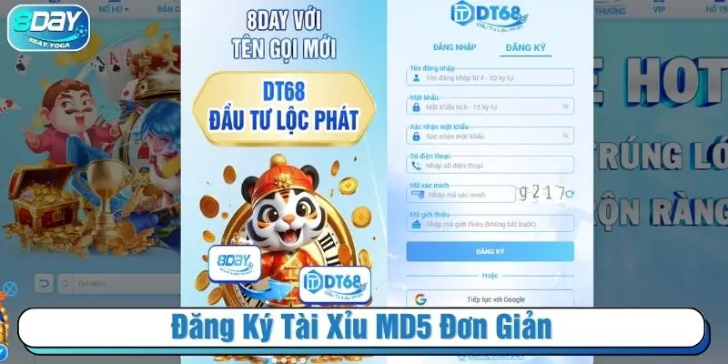 Đăng ký tài xỉu MD5 đơn giản