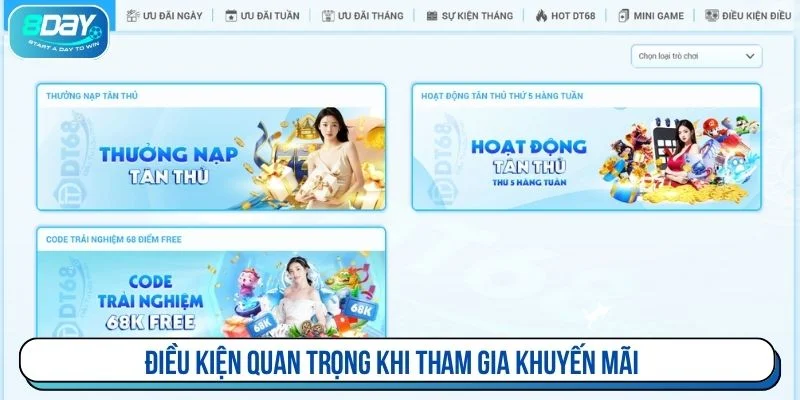 Người chơi cần đáp ứng đầy đủ điều kiện nhận thưởng khuyến mãi